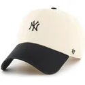 buet-beige-og-sort-justerbar-kasket-clean-up-base-runner-two-tone-fra-new-york-yankees-mlb-fra-47-brand