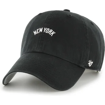 Cappellino curvo nero regolabile Clean Up Base Runner Script dei New York Yankees MLB di 47 Brand