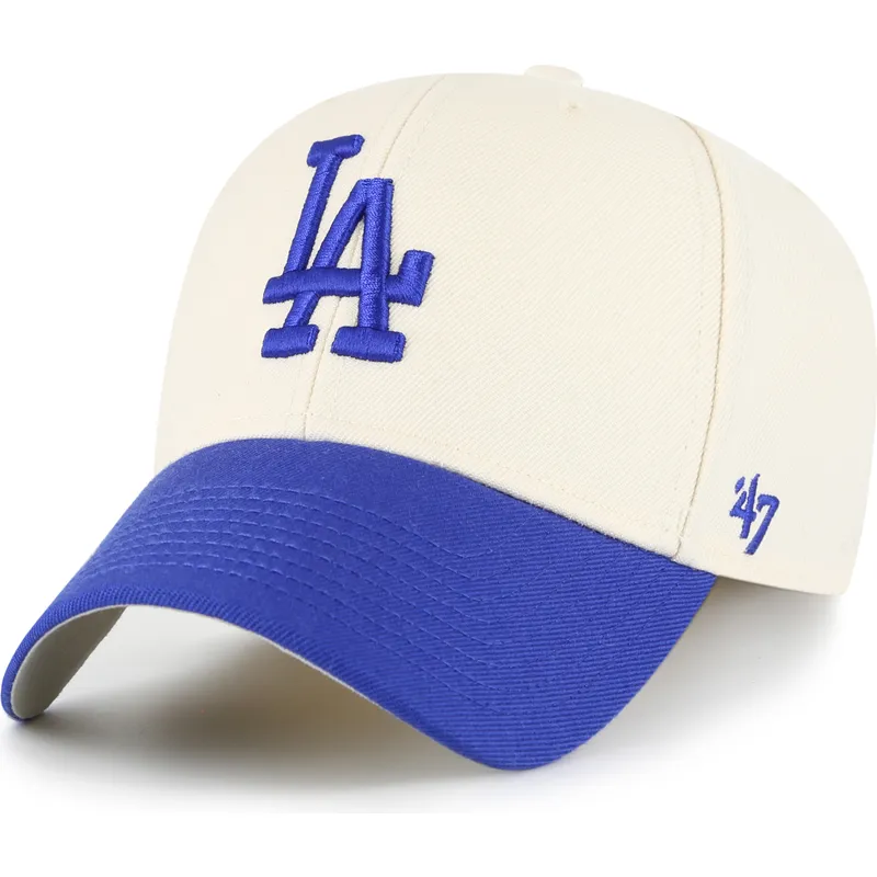 bezowo-niebieska-regulowana-czapka-z-daszkiem-mvp-two-tone-los-angeles-dodgers-mlb-od-47-brand