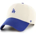 buet-beige-og-bla-justerbar-kasket-clean-up-base-runner-sure-shot-two-tone-fra-los-angeles-dodgers-mlb-fra-47-brand
