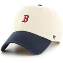 cappellino-curvo-beige-e-blu-marino-regolabile-clean-up-base-runner-sure-shot-two-tone-dei-boston-red-sox-mlb-di-47-brand