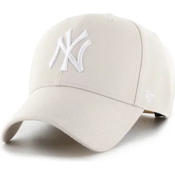 Casquette courbée beige snapback MVP Bone New York Yankees MLB 47 Brand