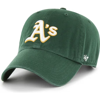 Gorra curva verde ajustable Clean Up de Oakland Athletics MLB de 47 Brand