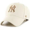cappellino-curvo-beige-snapback-con-logo-marrone-mvp-dei-new-york-yankees-mlb-di-47-brand