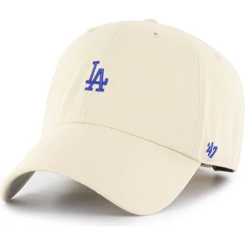 Cappellino curvo beige regolabile con logo blu Clean Up Base Runner dei Los Angeles Dodgers MLB di 47 Brand