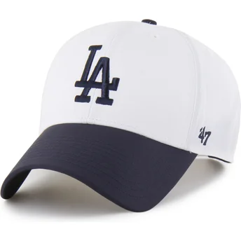 Cappellino visiera curva bianco e blu marino snapback MVP Brrr Two Tone di Los Angeles Dodgers MLB di 47 Brand