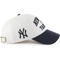 casquette-courbee-beige-et-bleue-marine-ajustable-mvp-broke-line-new-york-yankees-mlb-47-brand