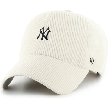 Casquette courbée beige ajustable Clean Up Cord Base Runner New York Yankees MLB 47 Brand