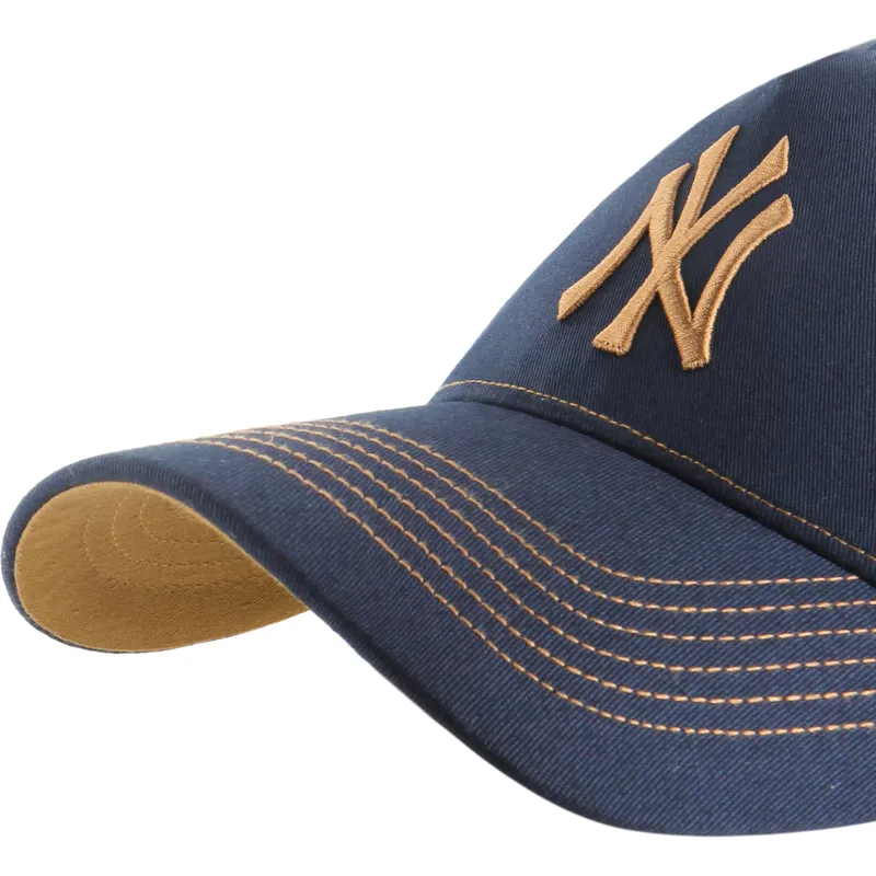 cappellino-curvo-blu-marino-e-marrone-regolabile-mvp-dt-contrast-stitch-di-new-york-yankees-mlb-di-47-brand