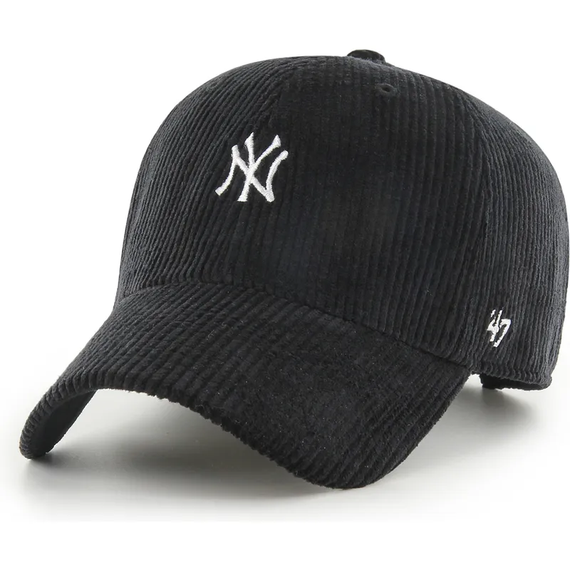 czapka-z-zakrzywionym-daszkiem-czarna-regulowana-clean-up-cord-base-runner-new-york-yankees-mlb-od-47-brand