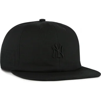 Svart platt snapback-keps med svart Captain RL Contemporary-logotyp från New York Yankees MLB av 47 Brand