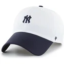 hvid-og-marinebla-justerbar-buet-kasket-clean-up-vista-mini-two-tone-fra-new-york-yankees-mlb-fra-47-brand