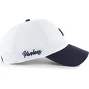 hvid-og-marinebla-justerbar-buet-kasket-clean-up-vista-mini-two-tone-fra-new-york-yankees-mlb-fra-47-brand