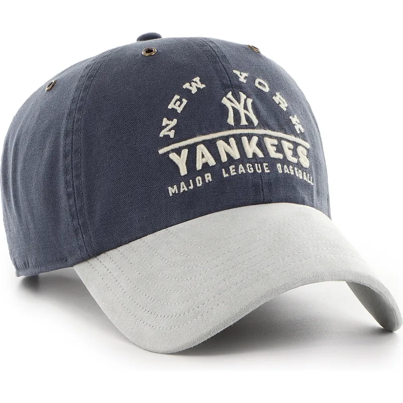 cappellino-curva-blu-marino-e-grigio-regolabile-clean-up-windham-suede-vintage-di-new-york-yankees-mlb-di-47-brand