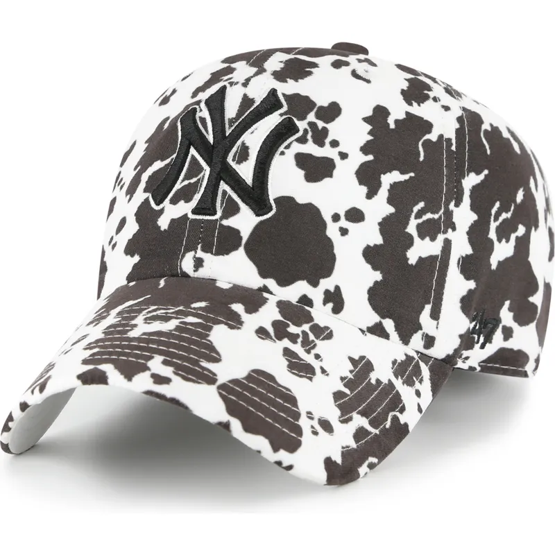 vit-justerbar-kurvad-keps-clean-up-bessie-fran-new-york-yankees-mlb-av-47-brand