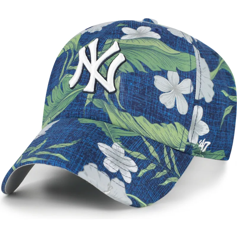 47-brand-curved-brim-clean-up-beach-side-new-york-yankees-mlb-navy-blue-adjustable-cap