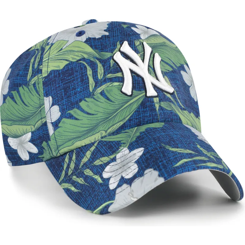 marineblaue-verstellbare-curved-cap-clean-up-beach-side-der-new-york-yankees-mlb-von-47-brand