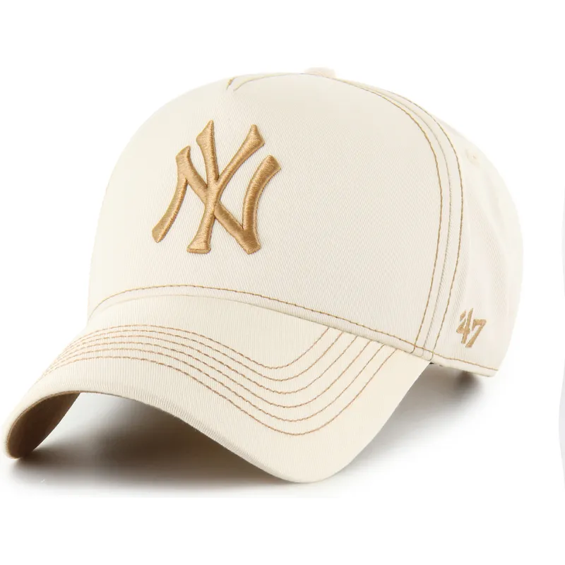 buet-beige-justerbar-kasket-mvp-dt-contrast-stitch-fra-new-york-yankees-mlb-fra-47-brand