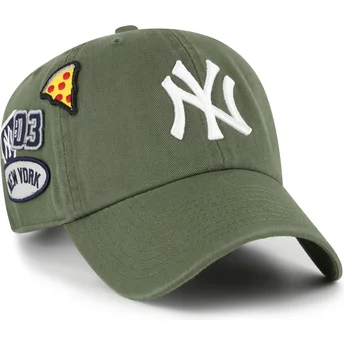 Cappellino curvo verde regolabile Clean Up Badges dei New York Yankees MLB di 47 Brand