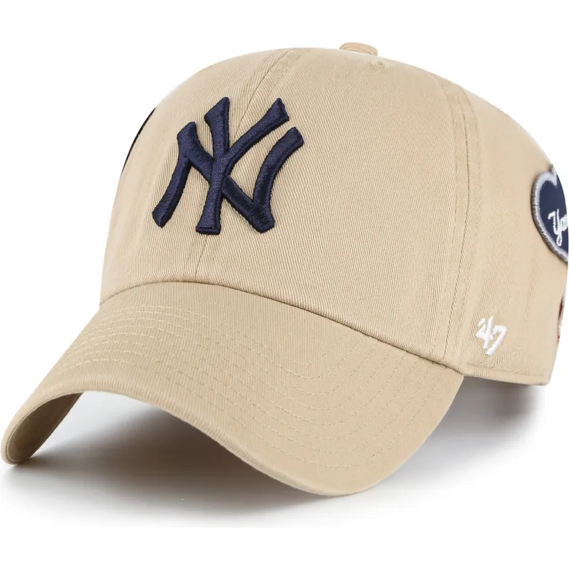 buet-khaki-justerbar-kasket-clean-up-badges-fra-new-york-yankees-mlb-fra-47-brand