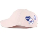 cappellino-curvo-rosa-regolabile-clean-up-badges-dei-los-angeles-dodgers-mlb-di-47-brand