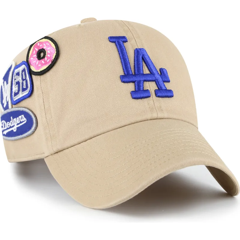 khaki-justerbar-curved-kasket-clean-up-badges-fra-los-angeles-dodgers-mlb-fra-47-brand