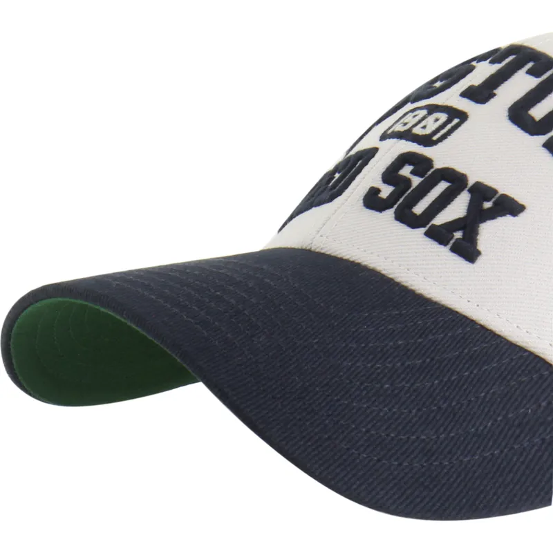 buet-beige-og-marinebla-justerbar-kasket-mvp-broke-line-fra-boston-red-sox-mlb-fra-47-brand