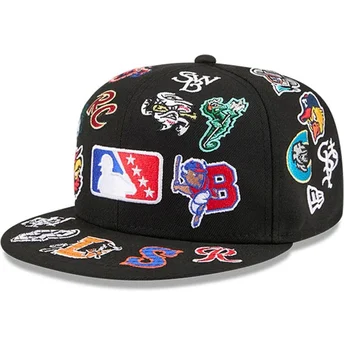 Casquette plate noire ajustée 59FIFTY All Over MiLB New Era