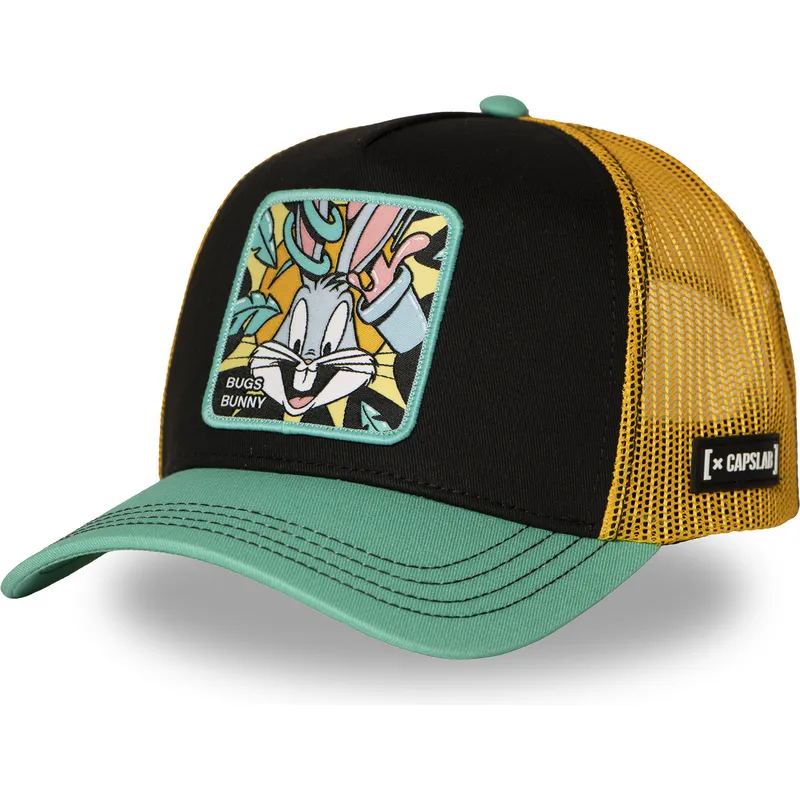 schwarze-gelbe-und-grune-trucker-kappe-bugs-bunny-loo13-bugb-looney-tunes-von-capslab