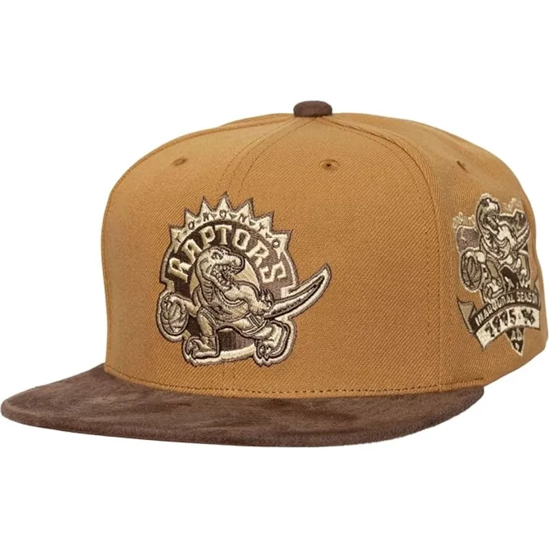 berretto-piatto-marrone-regolabile-coffee-strapback-di-toronto-raptors-nba-di-mitchell-ness