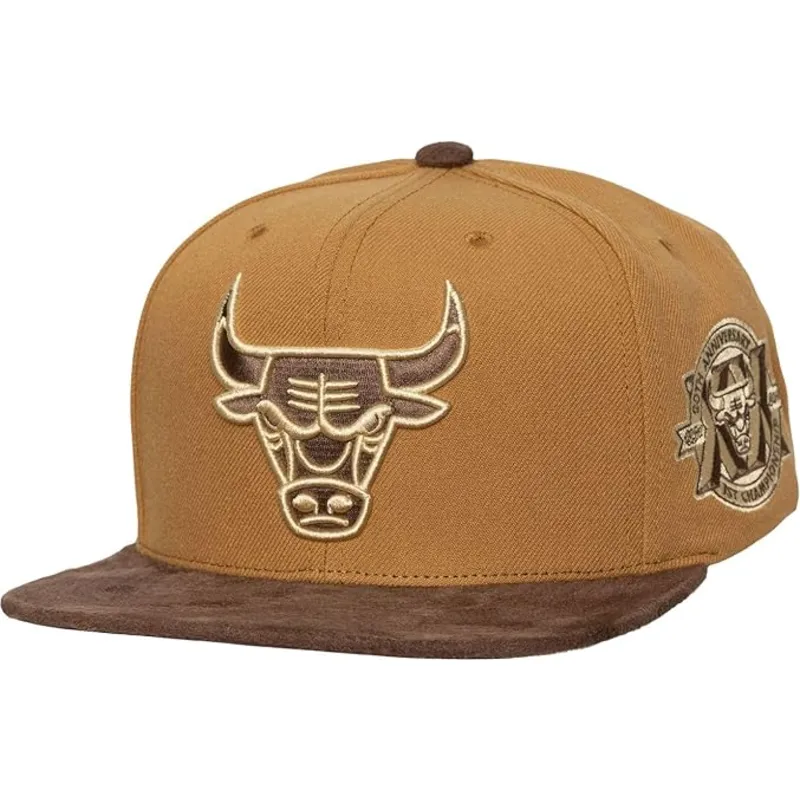 justerbar-brun-platt-keps-coffee-strapback-fran-chicago-bulls-nba-av-mitchell-ness