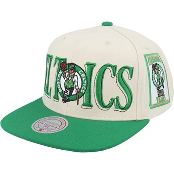 Grön och beige platt snapback-keps Across The Board från Boston Celtics NBA av Mitchell & Ness