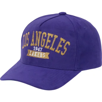 Mitchell & Ness Curved Brim Shady Suede Pro Los Angeles Lakers NBA Purple Snapback Cap