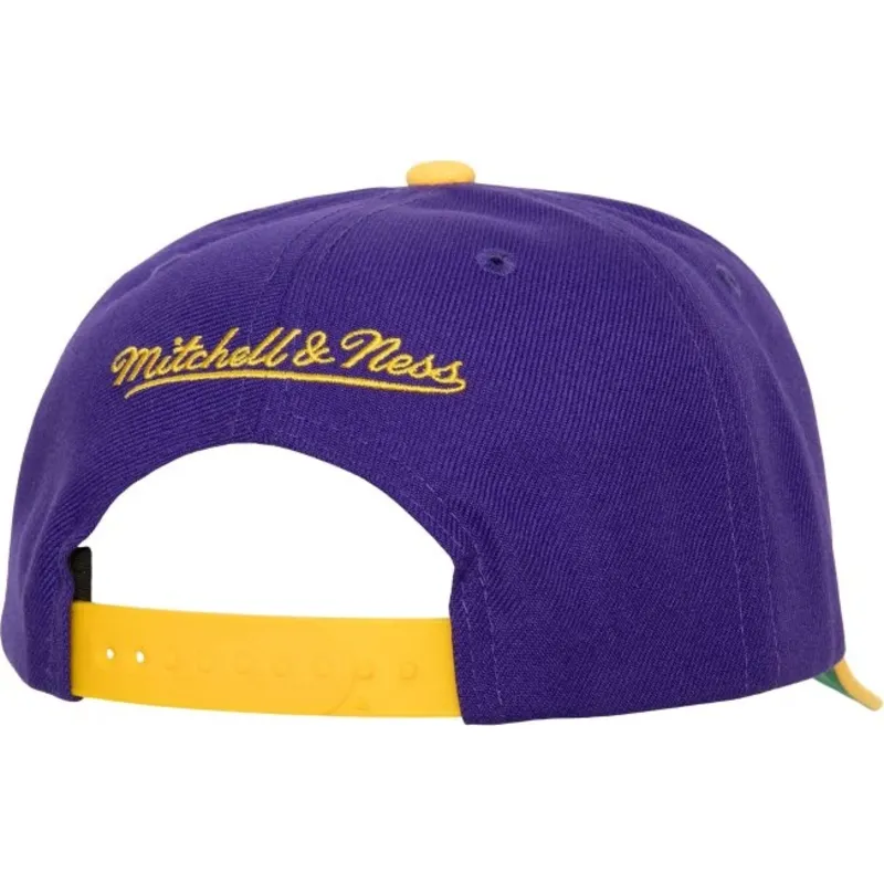 fioletowo-zolta-zakrzywiona-czapka-snapback-team-script-20-pro-los-angeles-lakers-nba-od-mitchell-ness