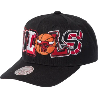 Sort curved snapback kasket Hyper Type Pro fra Chicago Bulls NBA fra Mitchell & Ness