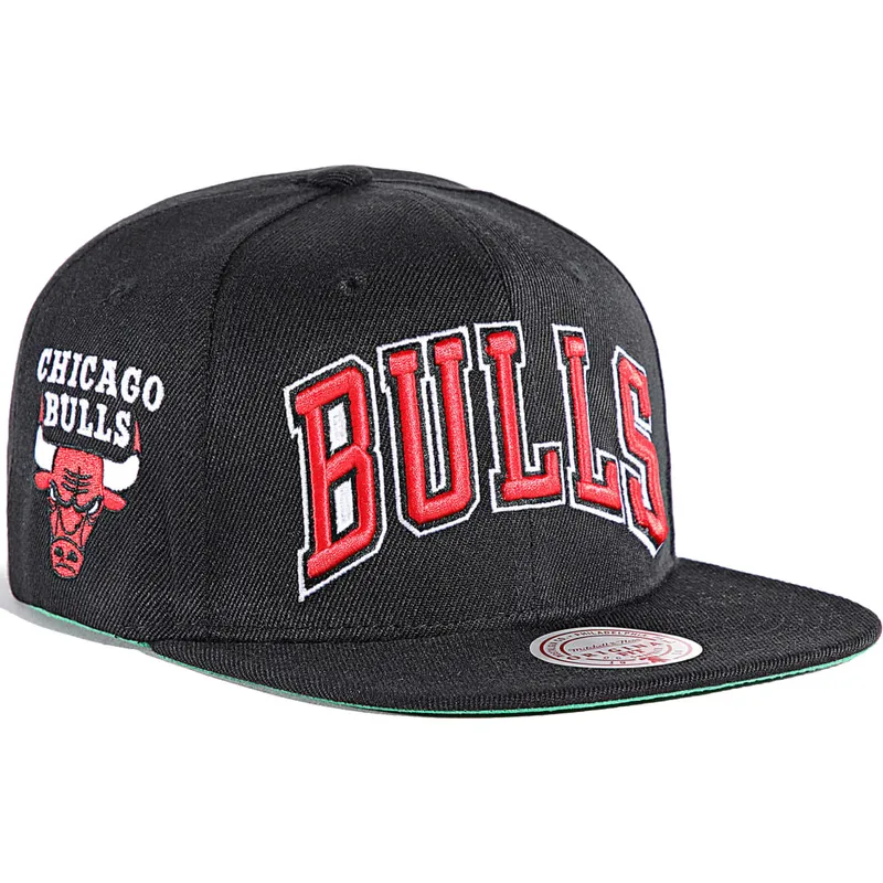 gorra-plana-negra-snapback-triple-play-de-chicago-bulls-nba-de-mitchell-ness