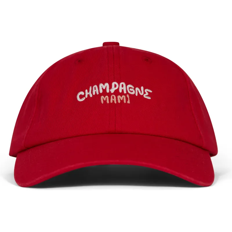 casquette-courbee-rouge-ajustable-champagne-mami-pica-pica