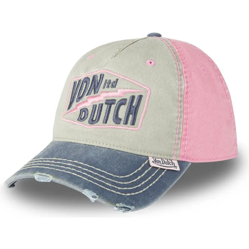 graue-und-rosa-verstellbare-curved-cap-retro11-von-von-dutch