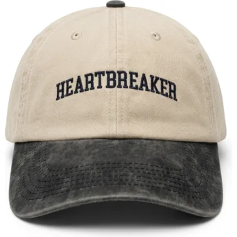 Gorra curva beige y negra ajustable Heartbreaker de Pica Pica