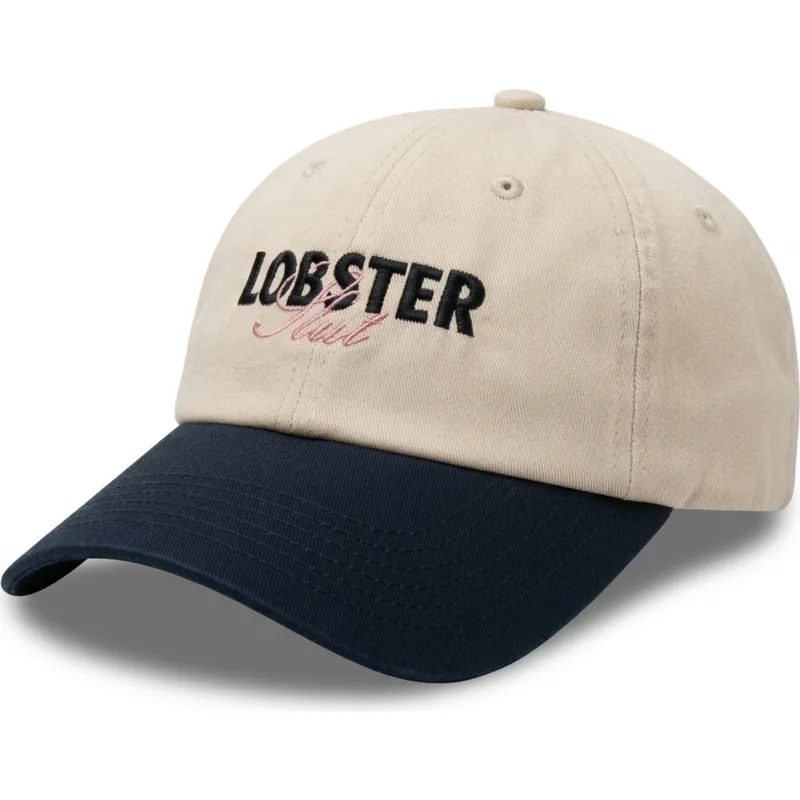 bezowa-i-granatowa-regulowana-czapka-z-daszkiem-lobster-slut-od-pica-pica