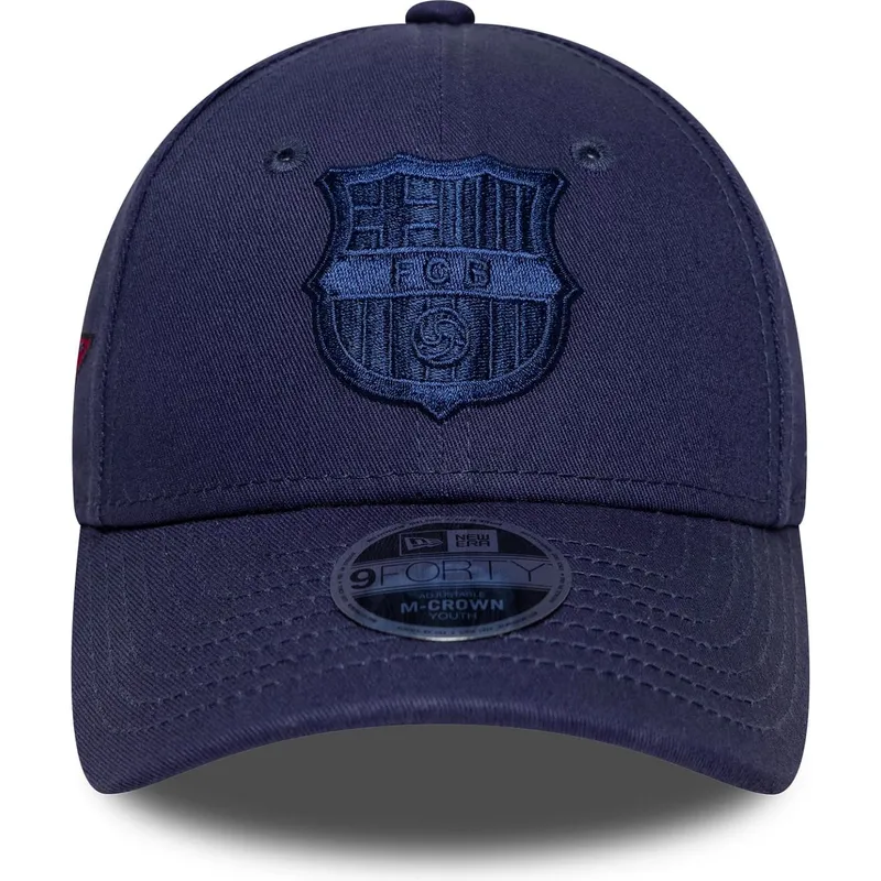 cappellino-curvo-blu-marino-snapback-per-bambino-9forty-m-crown-graphic-di-fc-barcelona-laliga-di-new-era