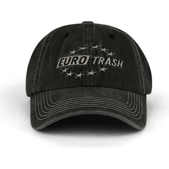 Cappellino curvo nero regolabile Eurotrash Distressed Washed di Pica Pica
