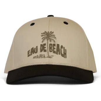 Gorra curva beige y negra snapback Eau De Beach de Pica Pica