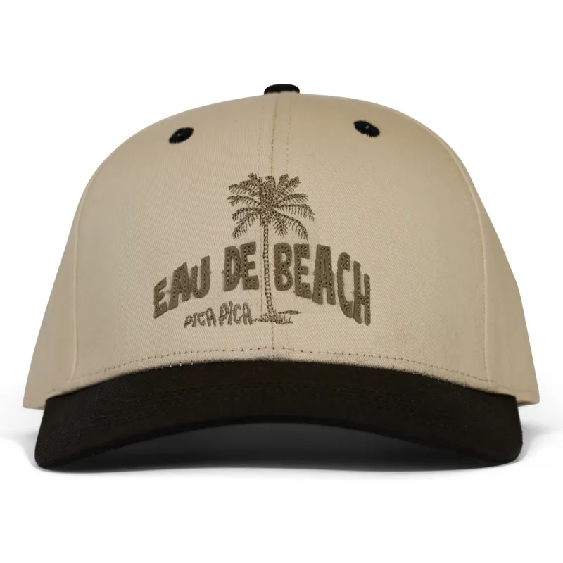 cappellino-curvo-beige-e-nero-snapback-eau-de-beach-di-pica-pica