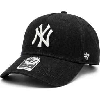 Svart böjd keps snapback MVP DT Denim från New York Yankees MLB av 47 Brand