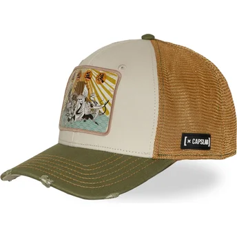 Czapka trucker beżowa i zielona KFP DRA Kung Fu Panda od Capslab