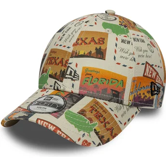 Casquette courbée multicolore ajustable pour enfant 9FORTY Location All Over Print New Era