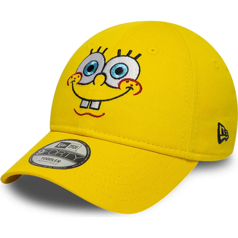 cappellino-con-visiera-curva-giallo-regolabile-per-bambino-9forty-face-di-spongebob-di-new-era