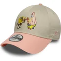 bezowa-i-rozowa-czapka-z-zakrzywionym-daszkiem-snapback-dla-chlopca-9forty-spongebob-i-patryk-rozgwiazda-new-era