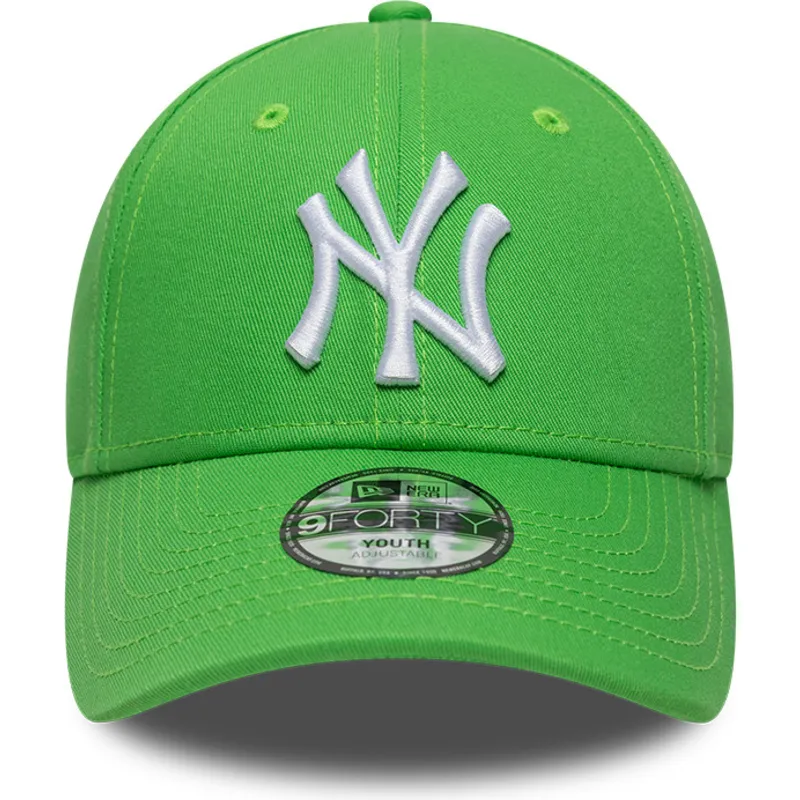 cappellino-curvo-verde-regolabile-per-bambino-9forty-essential-dei-new-york-yankees-mlb-di-new-era